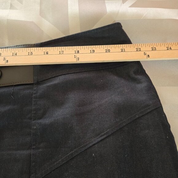 Worthington Attached Brown Front Double Belt Accent Black Skirt Plus Sz 22W - Picture 10 of 14